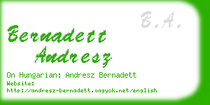 bernadett andresz business card